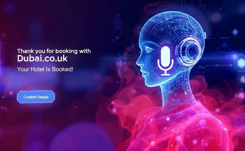 An AI concierge assistant confirming a hotel booking